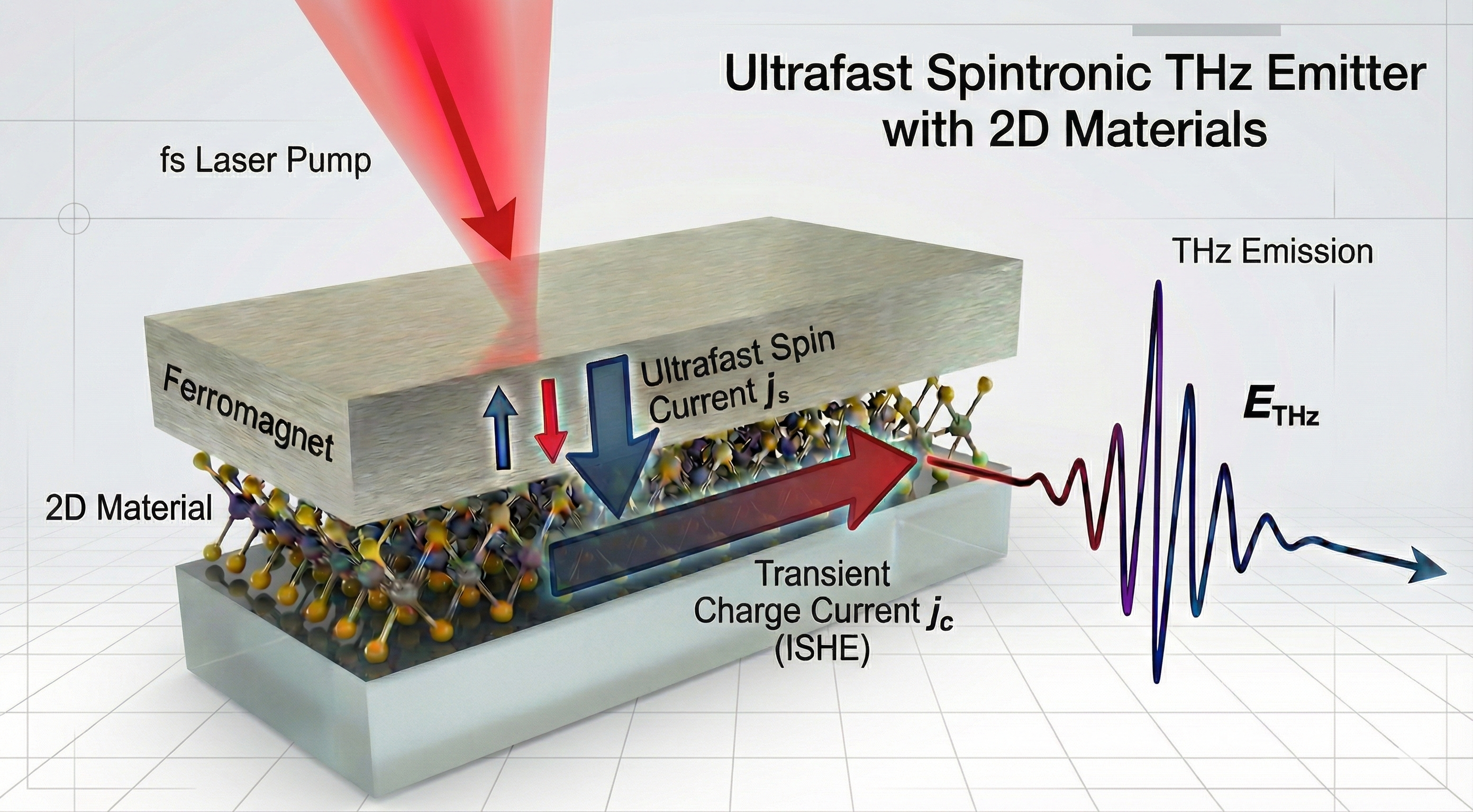 Ultrafast spin and charge currents in 2D materials